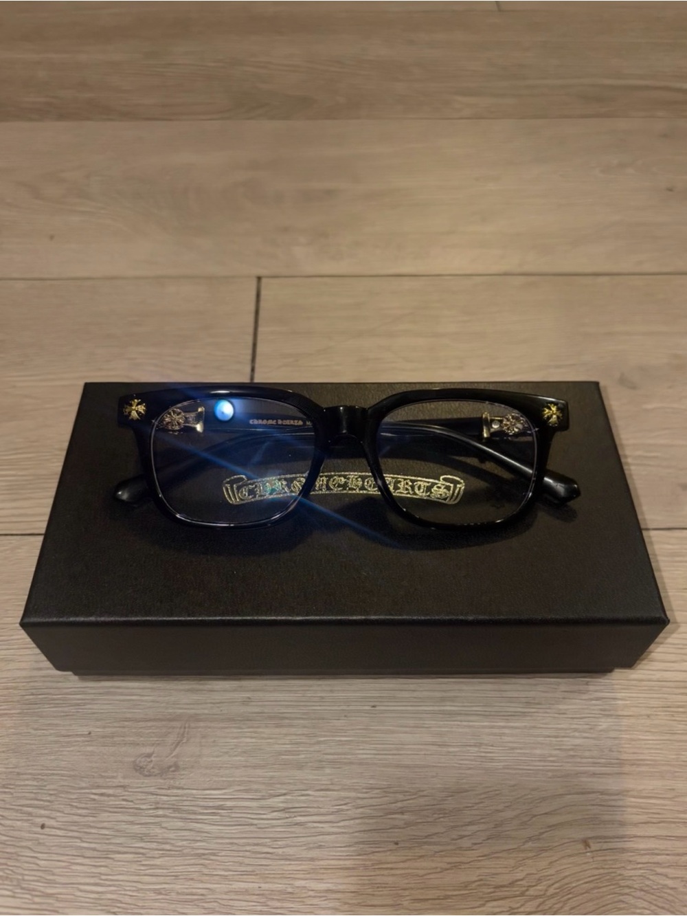 Black chrome hearts unisex sunglasses